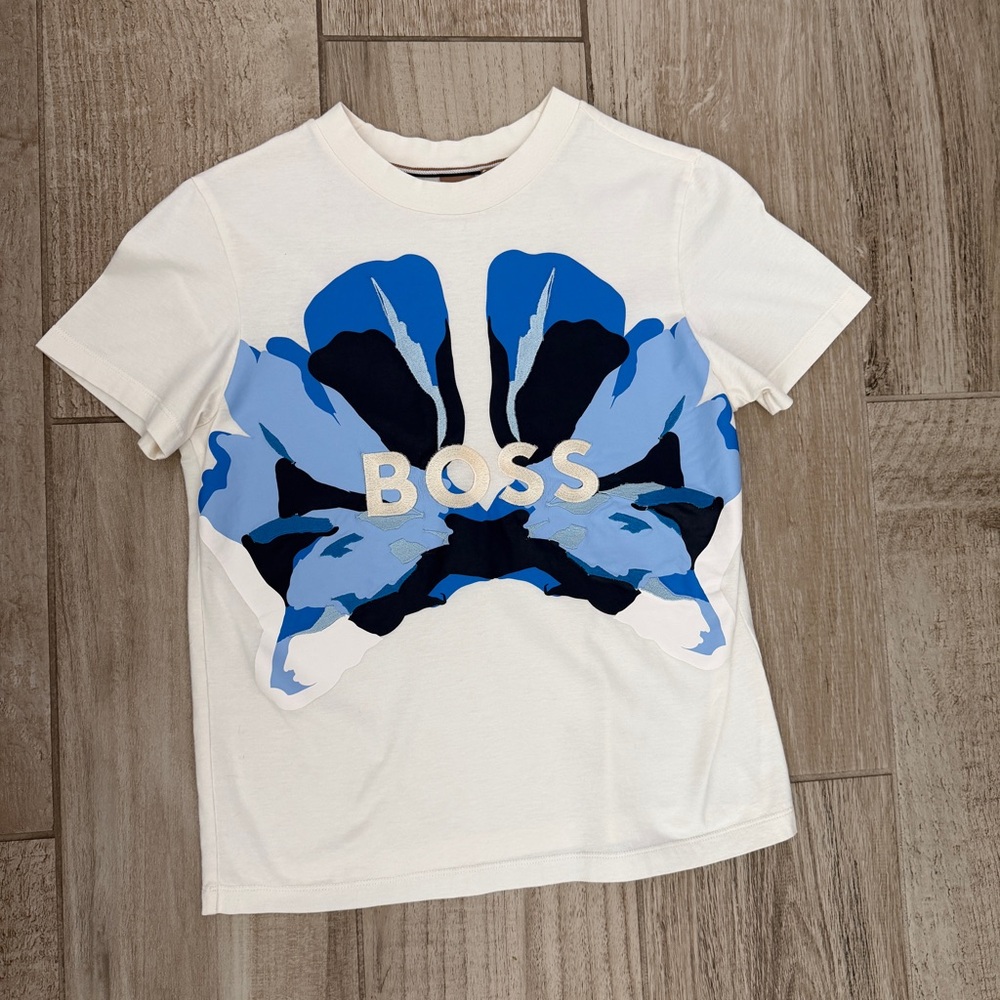 Boss women White Tee with Blue Graphic